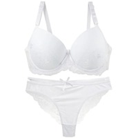 Ensemble de culottes de soutien-gorge en mousse pour femmes avec doublure en coton doux motif solide rembourrage doux pour le confort Logo de forme naturelle sur la taille