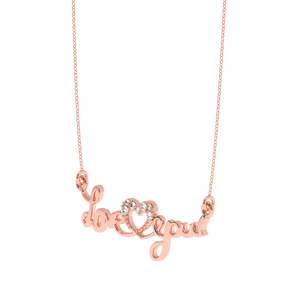 จี้เพชรประดับ AJRETAIL 0.06 กะรัต ความใส VS-SI สีขาว วัสดุโรสโกลด์ ดีไซน์รูปหัวใจ รักคุณ จี้ประดับคุณภาพสูง - Product Image 2