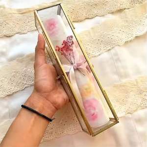 Handmade Brass Glass Display <b>Box</b> for Scrolls - Custom Size Metal Frame Keepsake <b>Box</b> - Wholesale Luxury <b>Gift</b> Packaging - Product Image 3