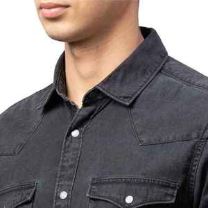 Camisas de Mezclilla de Alta Calidad Personalizadas, Nueva Llegada, Manga Larga, Vintage, Transpirables, para Hombre - Product Image 2