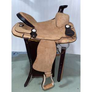 Selle de course anglaise de qualité supérieure avec arçon en bois sculpté à la main, cuir de buffle d'eau véritable, bride de cheval durable - Product Image 2