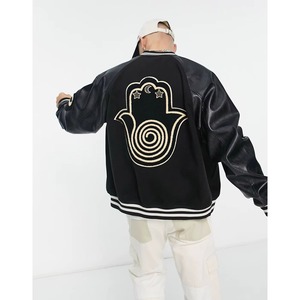 Veste en cuir personnalisée Broderie en chenille Lettre en laine Bomber Varsity École Collège Université 2026 Veste de baseball Varsity - Product Image 2