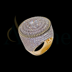 Anillo Hip Hop más vendido en Plata de Ley 925 con diamantes de moissanita de corte redondo de VVS Clarity Colección de joyas al por mayor - Product Image 1