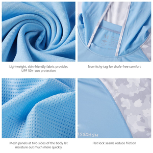 Sweat à capuche de sport à capuche élégant séchage rapide protection solaire manches longues vente en gros personnalisé Spf 50 vêtements de pêche sweats à capuche avec service OEM - Product Image 2