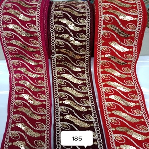 Custom made Luxury Embroidered Lace Border for Fashion Designers & Exporter. Ideal for bridal gown sarees lehengas couture dress - Product Image 1