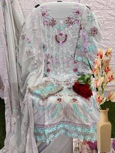 ELAF G 187 élégant brodé perle Net robe tissu pakistanais adultes robe avec séquence travail pour les mariages vêtements indiens - Product Image 3