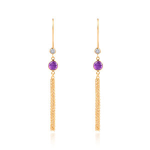 Anillo de piedras preciosas de piedra lunar de amatista de Plata de Ley 925 chapado en oro regalo de aniversario de boda de moda para fiestas. - Product Image 4