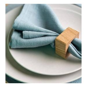 Fantaisie couleur claire cuisine intelligente Logo personnalisé moderne 100% coton biologique prêt à expédier GOTS certificat Table serviettes naturelles - Product Image 5