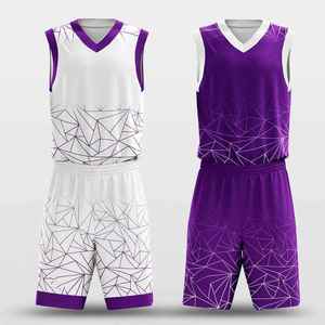 Ensembles d'uniformes de basket-ball réversibles par sublimation en polyester personnalisés pour hommes Kits de maillots de basket-ball sublimés imprimés - Product Image 5