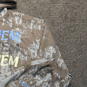 ชุดวอร์มแบบรูดซิปสำหรับผู้ชายชุดวอร์มแบบมีฮู้ดและกางเกงวอร์มซักด้วยกรดมีซิปออกแบบได้ตามต้องการ - Product Image 6