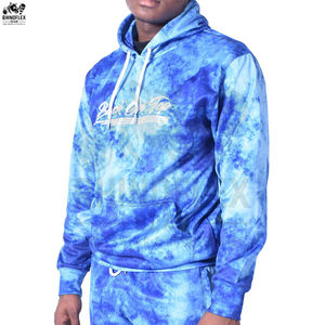 ชุดวอร์มมีฮู้ดลายมัดย้อมแบบใหม่ สไตล์ลำลอง สำหรับผู้ชาย ผ้าฟลีซโพลีเอสเตอร์/คอตตอน ระบายอากาศ แห้งเร็ว เหมาะสำหรับฤดูหนาว - Product Image 2