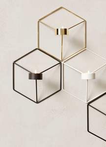 Support à bougie mural en métal géométrique noir, cadre hexagonal de luxe, décoration de cheminée pour la maison, mariage, vases minimalistes, ensembles d'art - Product Image 3