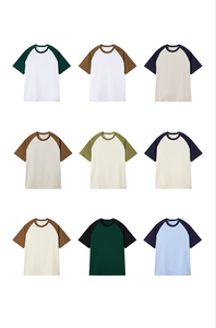 T-shirts Raglan pour Hommes de Qualité Supérieure, Manches Courtes, Col Rond, Coton Uni, T-shirts Raglan Simples - Product Image 4