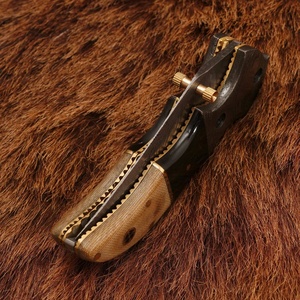Navaja Plegable de Acero de Damasco Hecha a Mano, Funda de Cuero, Cuchillo de Caza EDC, Herramienta para Exteriores OEM, Alta Durabilidad, Garantía de 3 Años - Product Image 6
