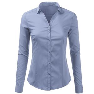 100% coton sur mesure femmes Blouses chemises bureau plaine blanc à manches longues robe formelle chemise dames vêtements d'extérieur respirant - Product Image 3