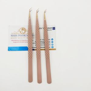 Pinzas de Aislamiento Delgadas de 45 Grados para Extensiones de Pestañas, Punta de Fibra, Punta Nano, Punta Afilada, Color Marrón, Pinzas de Alta Calidad - Product Image 3