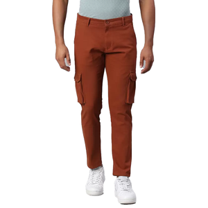 Diseño personalizado orientado a la exportación de los hombres sueltos de talla grande Cargo pantalones de chándal de Color sólido Multi bolsillo Cargo pantalones para hombres - Product Image 4