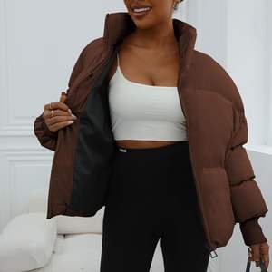 2025 chaquetas acolchadas de invierno con el mejor diseño acolchado para mujer con cierre de cremallera chaqueta acolchada para mujer servicio OEM cuello levantado - Product Image 1