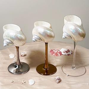 Verre à vin en coquille de mer en cristal exquis, design moderne de luxe fait à la main, améliore le plaisir sensoriel - Product Image 6