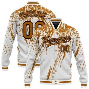 Chaqueta universitaria de lana de diseño personalizado, manga de cuero, ropa de abrigo con letras de béisbol para uniforme de equipo o ropa de calle diaria - Product Image 2