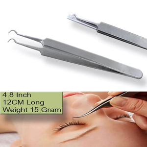 Pince à épiler d'extension de cils Precision Perfection de Gray Rocks en acier inoxydable avec guide ultime à pointe pointue - Product Image 3