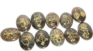 Karuna Labradorite Forme Ovale Pierre 11 Pièces Karuna Set Natural Healing Crystal Reiki Gemstone Karuna Set Wholesale - Product Image 3