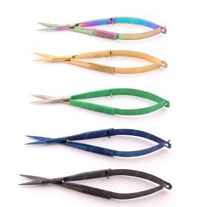 Vente en gros Mini ciseaux à cils Tondeuse à manucure en acier inoxydable avec ciseaux à ressort pour la coupe des cils des sourcils Marque privée - Product Image 2