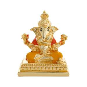 Traditional <b>13</b> Inch Ganesh Ji Idol Colorful Art Decor Stainless Steel Handmade Durable Living <b>Room</b> Statue for Wedding Temple - Product Image 5
