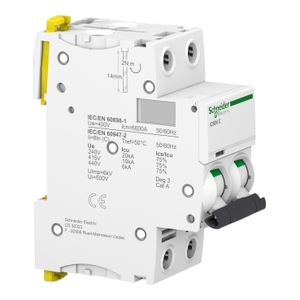 Interruptor Automático Miniatura (MCB) 2P 16A Curva C-Acti9 IC60N Alta Calidad 6kA Capacidad de Ruptura 240V Protección Contra Rayos Francia - Product Image 2