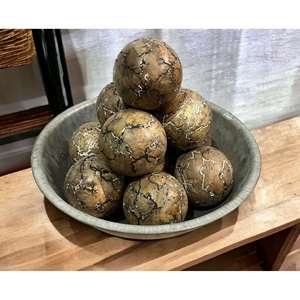 Boules décoratives en bois style rustique campagnard pour la décoration intérieure, ornements de table, centre de table primitif pour ferme - Product Image 4