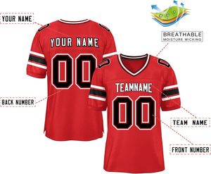 Vêtements de club personnalisés vêtements de sport maillots de football américain OEM séchage rapide polyester maille respirant manches rayures équipe Logo numéros - Product Image 6
