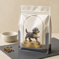 Pochette à fond plat personnalisée pour objets de musée, imprimée numériquement, pour friandises pour chiens, emballage refermable pour animaux de compagnie, sans valve