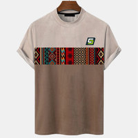 T-shirt décontracté léger pour homme, texture douce, coupe classique, tissu polaire respirant 100 % coton, logo frontal pour un confort quotidien