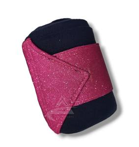 ขนแกะสีกรมท่าแบบมีผ้าพันแผลสีชมพูแวววาว300GSM เสื้อโปโลห่อตัวม้าพร้อมกระเป๋า - Product Image 4