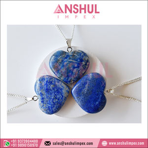 จี้รูปหัวใจ Lapis Lazuli เครื่องประดับแฟชั่นหรูหราดีไซน์ไม่ซ้ำใครพร้อมโซ่จากอินเดีย - Product Image 6