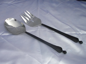 Vantage Fantaisie Logo Personnalisé Durable Style Unique Fancy Salad Server Set Vaisselle Cuillère à Salade et Fourchette Style de Luxe. - Product Image 3