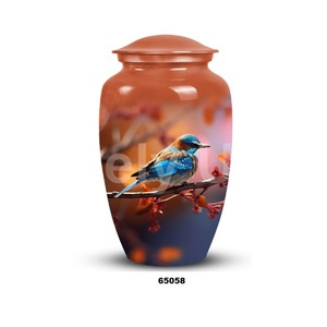 Beautiful Aluminium Sparrow Bird Cremation Memorial Urn for Adult Human Ashes Decorative Large Funeral Urn With Free <b>Velvet</b> <b>Bag</b> - Product Image 3