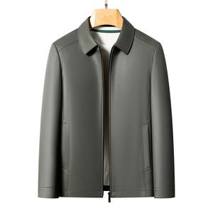 Chaqueta de Cuero de Cabra Impermeable de Talla Grande para Hombre, Estilo Casual, con Solapa de Piel de Oveja, de Alta Gama, Primavera-Otoño 2026 - Product Image 2