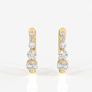 Pendientes de Aro con Diamantes Cultivados en Laboratorio de Corte Redondo, Oro de 18K - Categoría de Producto Premium - Product Image 1