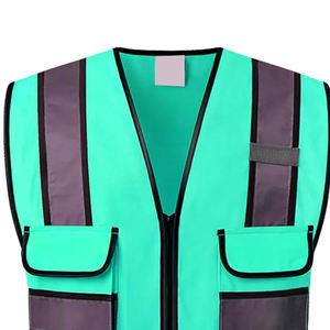 เสื้อกั๊กก่อสร้างสะท้อนแสงสำหรับผู้ชายเสื้อใส่ทำงานสำหรับวิศวกรเสื้อแจ็กเกตแบบออกแบบโลโก้ได้ตามที่ต้องการ - Product Image 5