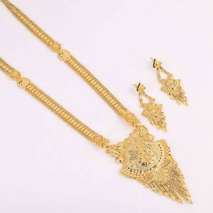 Wholesale Fashion 14K 18K 24K Gold Plated Jewelry Forming Long Necklaces Floral Design <b>Indian</b> Jewelry Brass Gold Filled Jewelry - Product Image 2