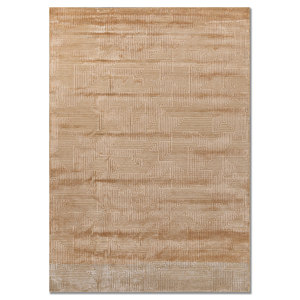 Tapis Azalea en laine et soie de bambou tissé à la main, motif géométrique rectangulaire en coton biologique pour la maison et la chambre - AIWB-3059 - Product Image 1