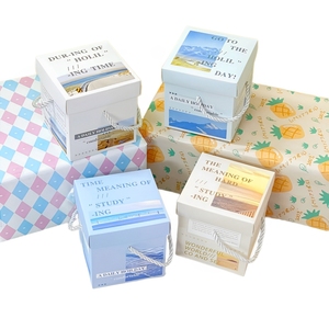 Boîte cadeau de luxe (vacances quotidiennes) avec poignée en corde-Emballage élégant personnalisable de 10x10cm pour cadeaux de qualité supérieure (style 04) - Product Image 6