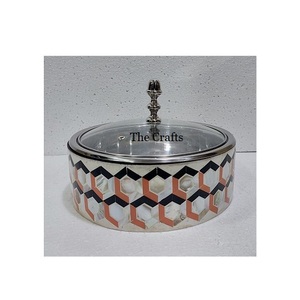 Olla caliente para servir alimentos de diseño ventajoso en cazuelas de madera y fregona, olla caliente con tapa de vidrio - Product Image 1