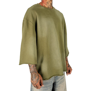 Nouveau design T-shirt col roulé tricoté formel à manches courtes en 100% coton French Terry, nouvelle arrivée, séché au soleil, coupe courte - Product Image 2