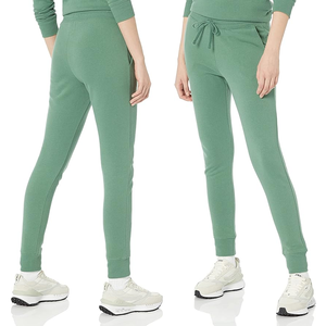 Ladies Canvas <b>Trousers</b> Flat Front Winter Stretch Lightweight <b>Drawstring</b> Wholesale Price-Featuring Pockets High Waist - Product Image 5