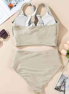 OEM Customized Sustainable Luxury <b>High</b>-<b>Waisted</b> Micro <b>Bikini</b> Women's Unique Print Swim Suit with Front Logo Beachwear - Product Image 5