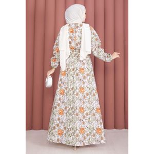 Vestido con Cinturón y Estampado Floral, Verde, Tallas XS a XL, Alta Calidad, Transpirable, Informal, para el Día a Día o Vacaciones, Ropa ODM, Decoración con Borlas - Product Image 5