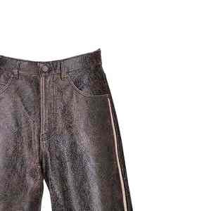 Nouveauté, shorts confortables de créateur en cuir pour hommes, shorts en cuir personnalisés respirants de couleur unie à taille réglable à vendre - Product Image 3