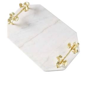 Bandeja de servicio de Decoración de mesa de cena con acabado dorado, bandeja de servidor de comida de calidad Premium de estilo único, bandeja de Metal personalizada - Product Image 2